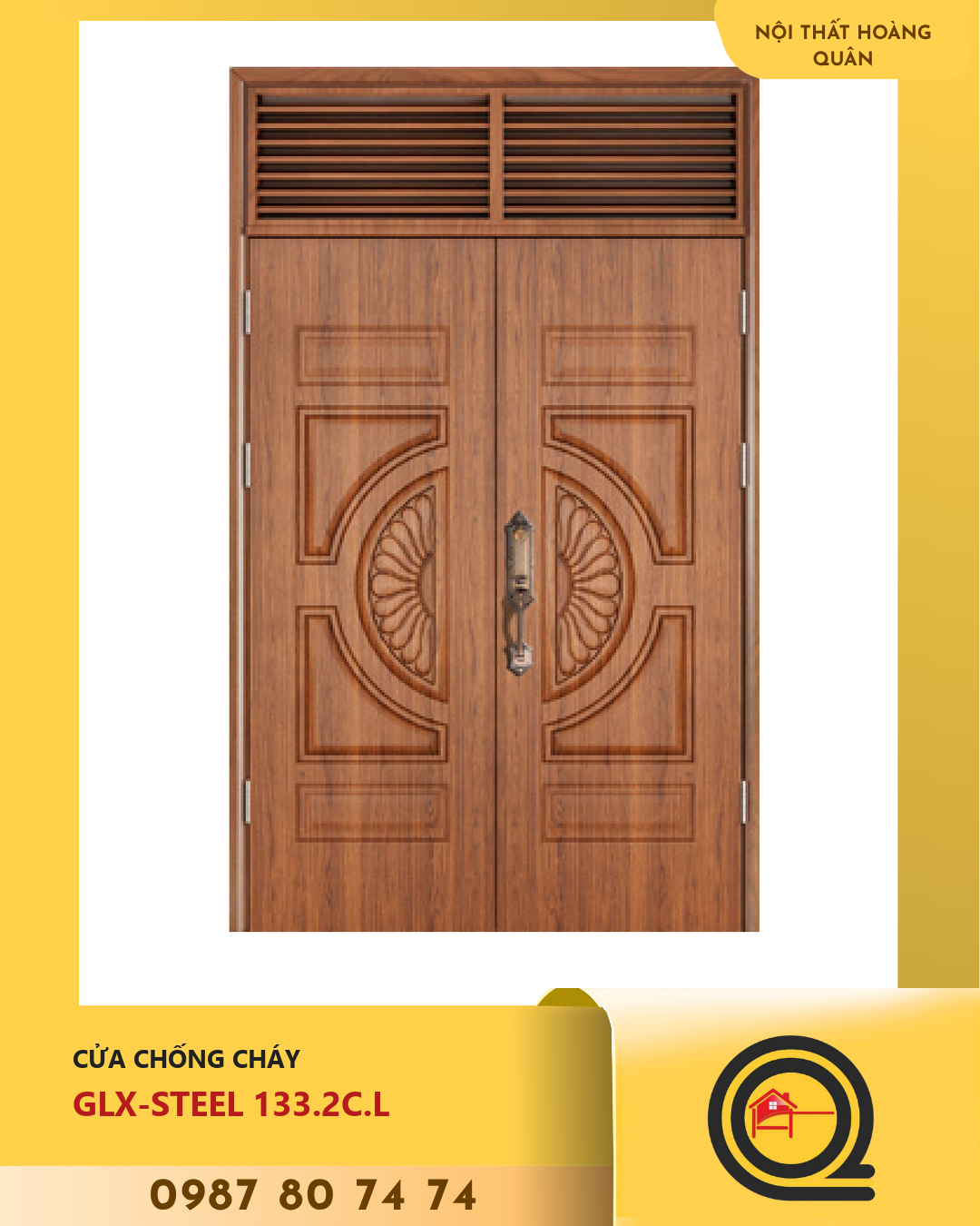 Cửa Thép Vân Gỗ GLX-STEEL 133.2C.L